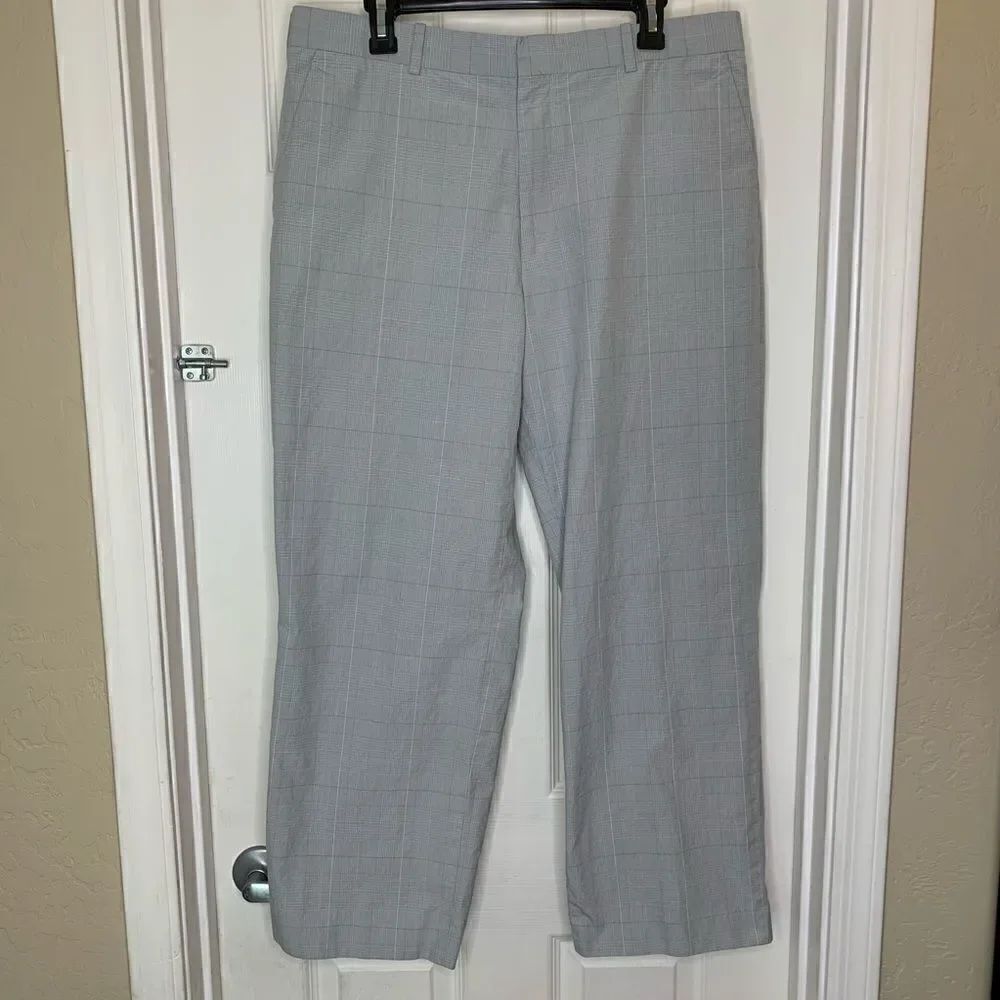 Perry Ellis Gray Thin Striped Pants